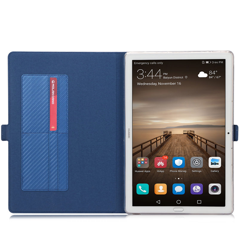 Case Huawei MediaPad M5 Pro 10.8 นิ้ว #เคสฝาพับลาย Carbon Fiber Texture Magnetic Leather Shell มีช่องใส่การ์ด