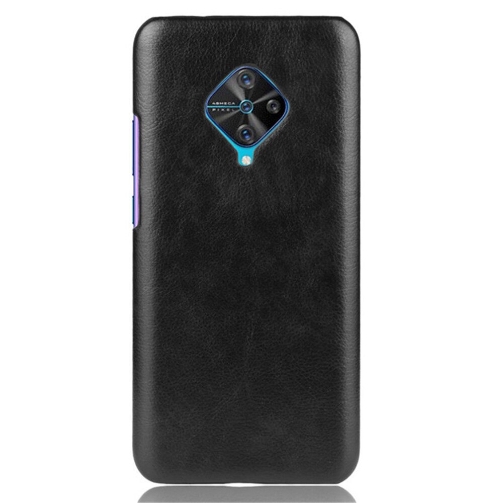 Case Vivo S1 Pro #เคสฝาหลังพลาสติกแข็งเคลือบหนัง PU ลายผิวลิ้นจี่ Litchi Skin Leather Coated