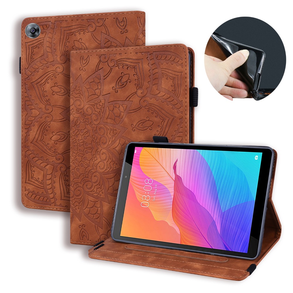Case Huawei MatePad T8 8 นิ้ว #เคสฝาพับหนัง PU พิมพ์ลายนูน Embossed Leather Flip Wallet Case Cover