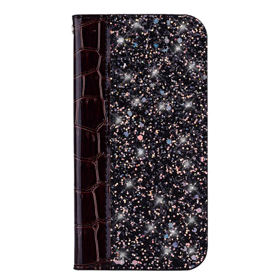 Case Huawei P30 Pro #เคสฝาพับหนัง PU ลายหนังจระเข้ Crocquile Texture Glittery Sequins Splicing มีช่องใส่การ์ด