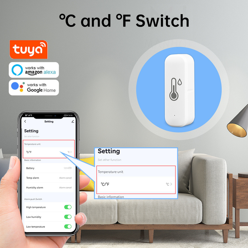 ชุด Temp/Humidity sensor ผ่าน App Tuya