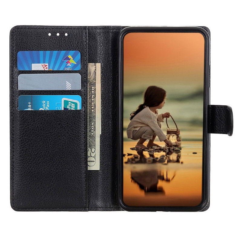 Case OPPO Reno 4 4G #เคสฝาพับสไตล์กระเป๋าสตางค์หนัง PU ผิวลิ้นจี่