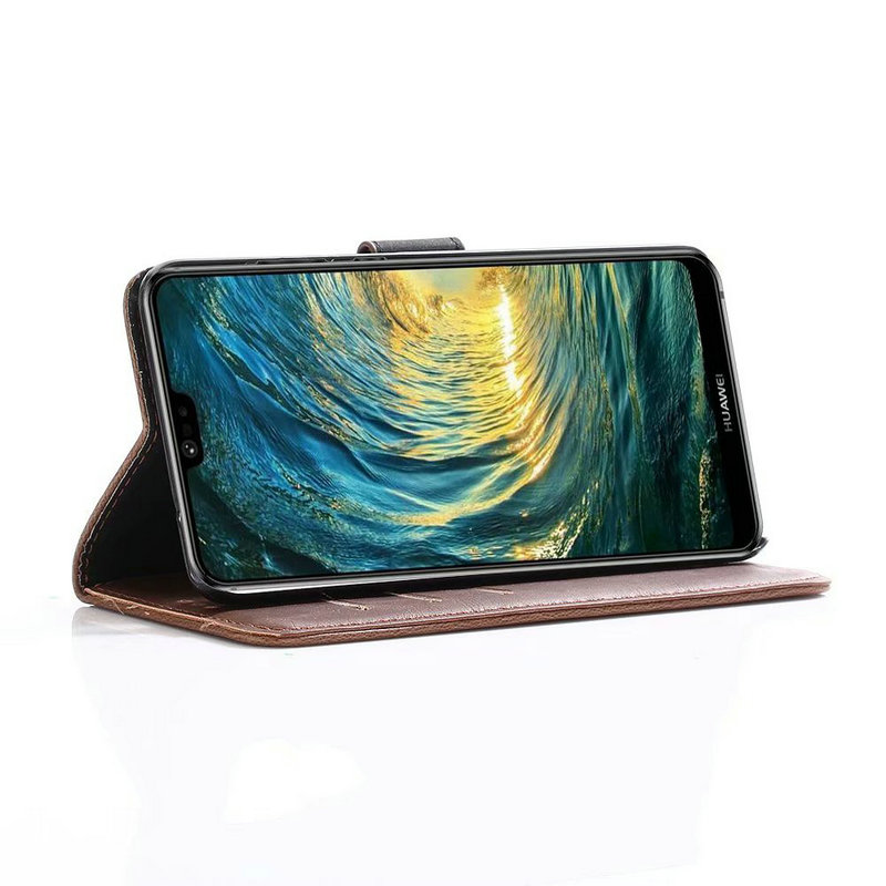 เคส Huawei Mate 20 X #เคสฝาพับหนัง PU แบบกระเป๋าสตางค์สไตล์ย้อนยุคราคาเบาๆสบายกระเป๋า