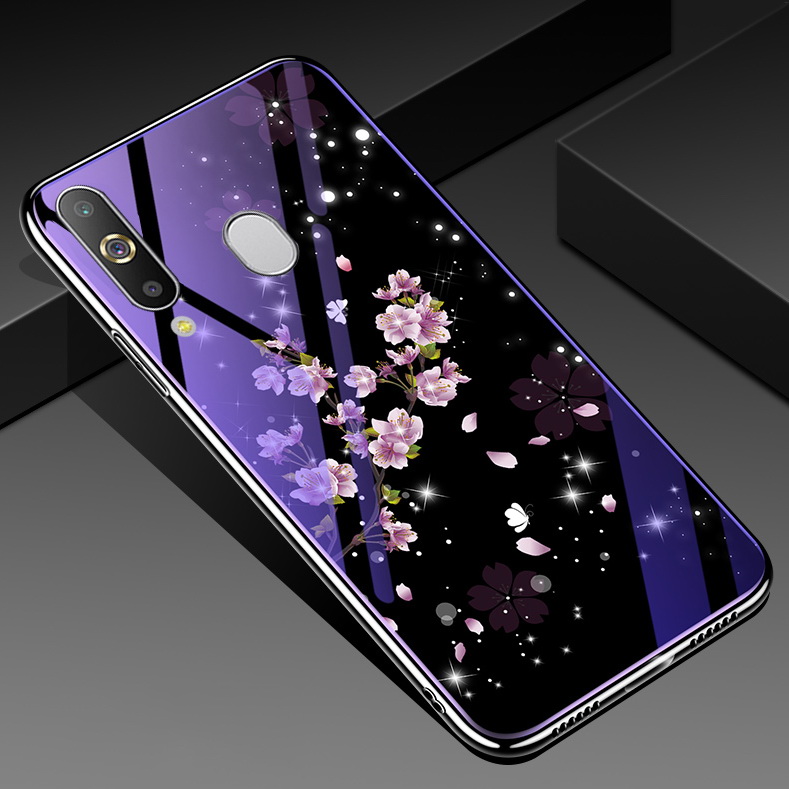 เคส Samsung Galaxy A20s #เคสฝาหลังไฮบริดขอบเงา Electroplated TPU Soft Frame + Blue-ray Tempered Glass + PC