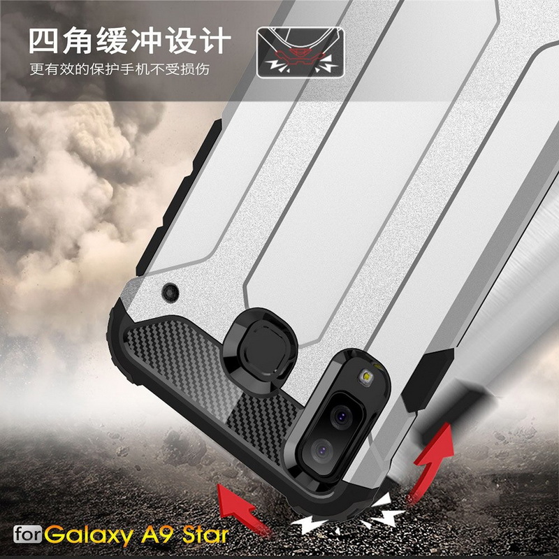 Case Samsung Galaxy A8 Star #เคสฝาหลังเกราะป้องกัน ไฮบริด พลาสติก+TPU Heavy Duty Rugged Hybrid