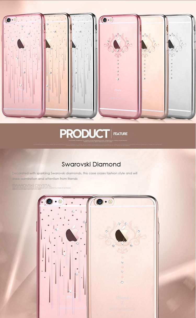 เคส iPhone 6s Plus 6 Plus #เคสฝาหลังนิ่ม DEVIA Swarovski Diamond Electroplated TPU Shell for - Iris Pattern
