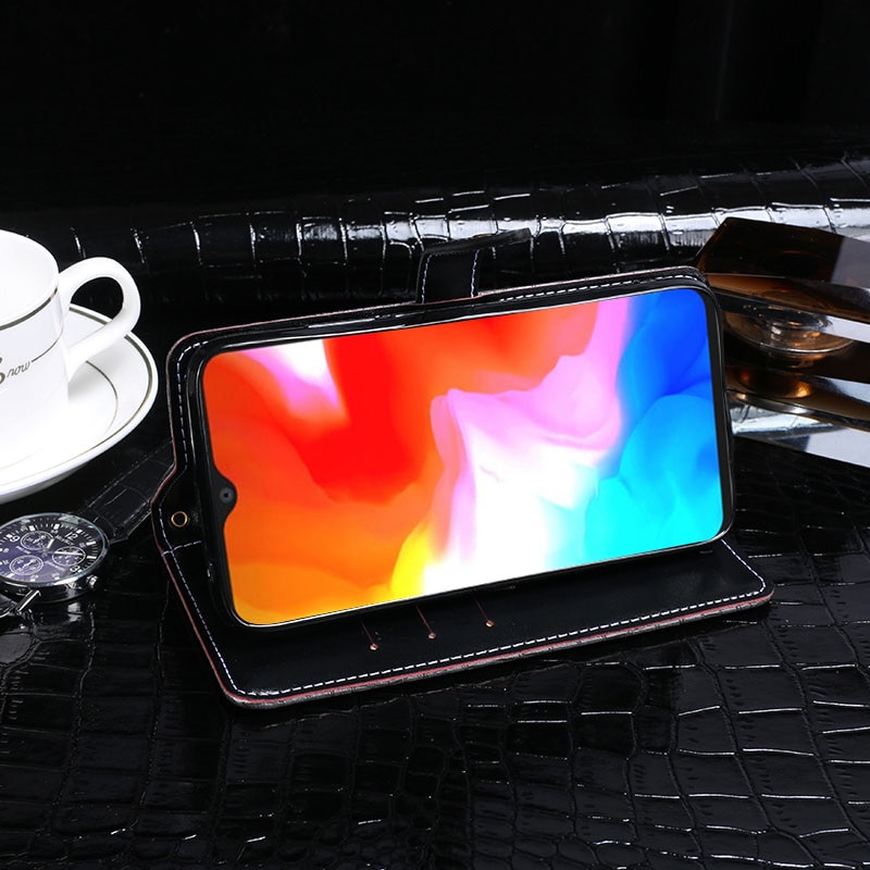 Case OnePlus 6T #เคสฝาพับหนัง PU สไตล์กระเป๋าสตางค์รูปแบบหนังจระเข้ Crocodile Texture PU Leather Wallet