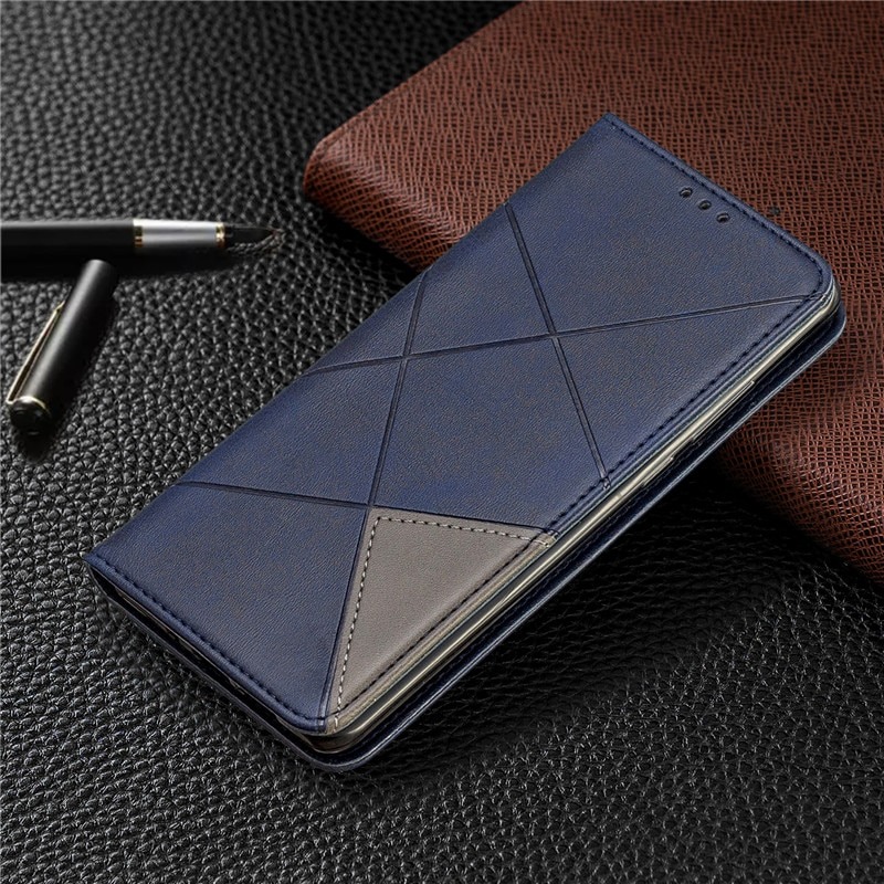 เคส Samsung Galaxy S21+ #เคสฝาพับหนัง PU มีช่องเสียบ ID บัตรอื่นๆในตัว Geometric Pattern Leather Card Holder Protective (สินค้าตัวอย่างสินค้าจริงตรงตามรุ่น)