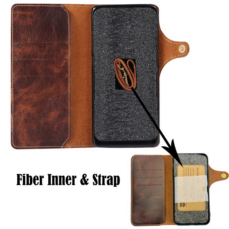 Case Samsung Galaxy S23+ 5G#เคสฝาพับหนังแท้พร้อมสายคล้อง Genuine Wallet Leather Phone Cover with Lanyard