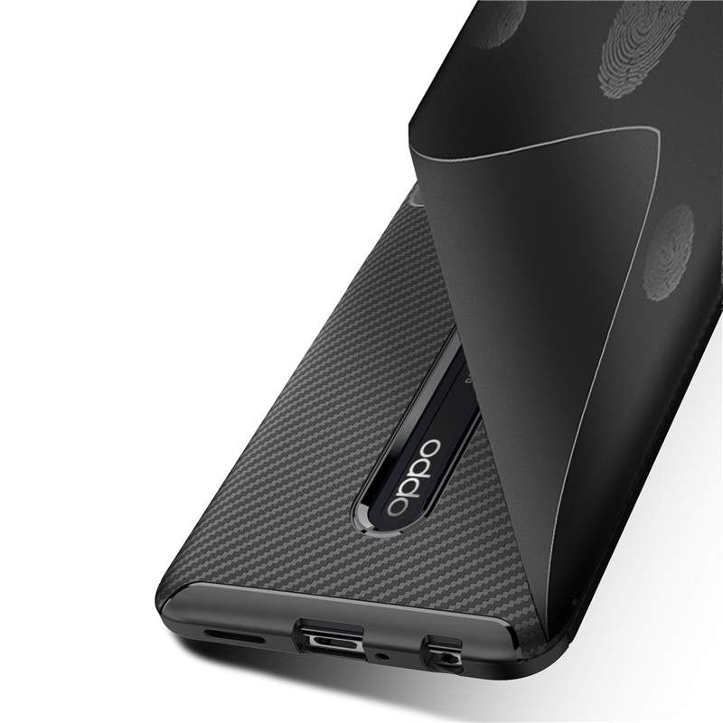 Case OPPO Reno 2F #เคสฝาหลังนิ่ม Carbon Fiber Anti-drop TPU Protection
