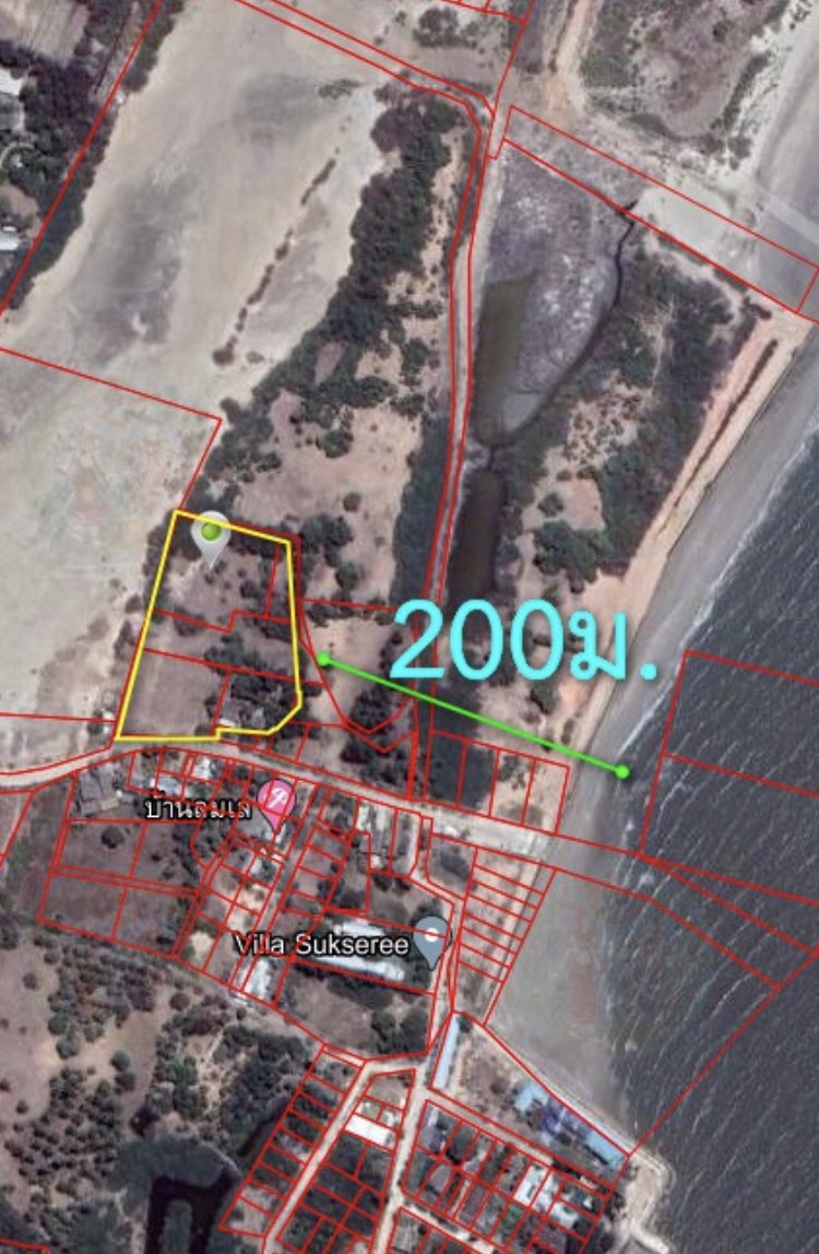 ขายที่ดินใกล้ทะเล5ไร่2งาน8ตรว หาดทวีสุข เพชรบุรี ไร่ละ4.2ล้าน