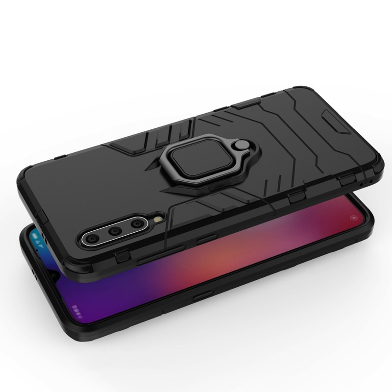 Case Xiaomi Mi 9 #เคสฝาหลังพลาสติกแข็ง +TPU Hybrid Case มีแหวนสวมนิ้วโลหะ