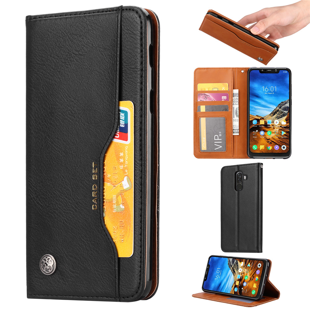 Case Xiaomi Pocophone F1 #เคสฝาพับแบบกระเป๋าสตางค์หนัง PU มีช่องเสียบบัตรคุณภาพดี