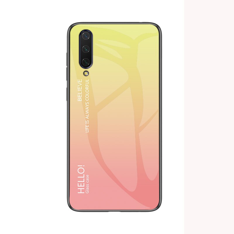 Case Huawei Y9s #เคสฝาหลัง Gradient Color Glass + PC + TPU Hybrid Case