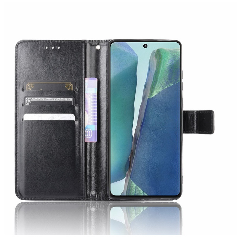 เคส Samsung Galaxy S20 FE / S20 FE 5G #เคสฝาพับหนัง PU ผิวหนังม้า Crazy Horse Texture Leather Wallet