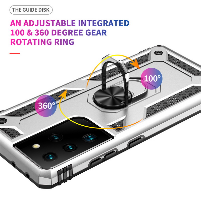 เคส Samsung Galaxy S21 Ultra 5G #เคสฝาหลัง Hybrid TPU+PC มีแหวนสวมนิ้ว