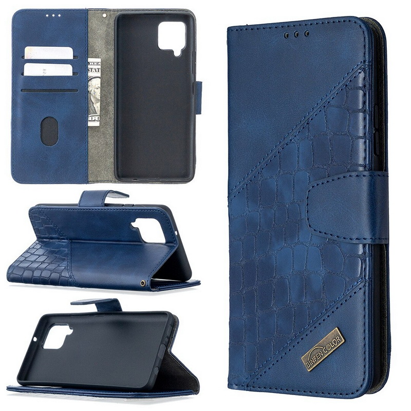 Case Samsung Galaxy A42 5G #เคสฝาพับหนัง PU ลายนูนมีช่องเสียบบัตร Luxury Crocodile Texture Wallet Emboss Leather Stand Phone Case