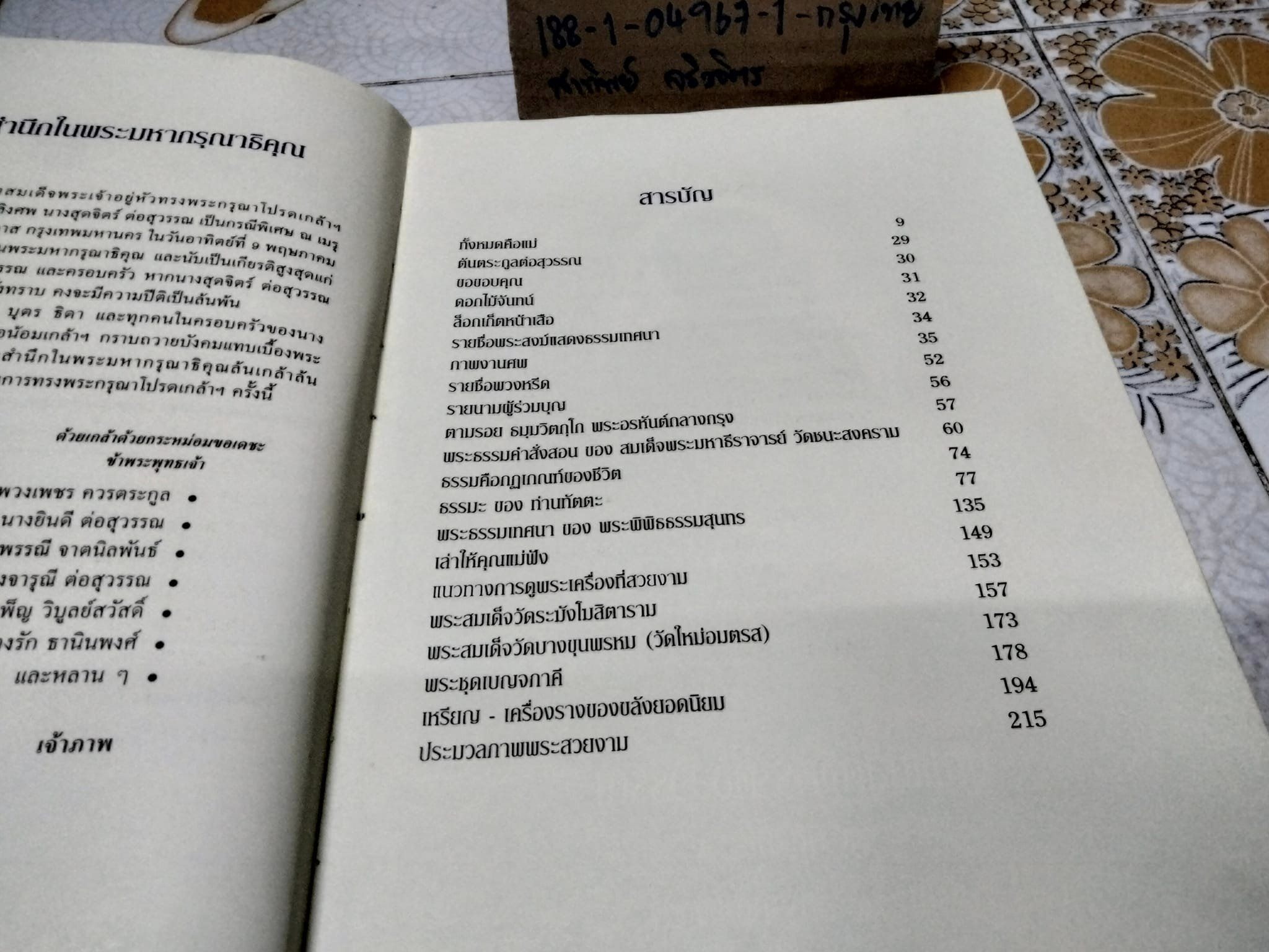 หนังสืออนุสรณ์งานพระราชทานเพลิงศพ คุณแม่สุดจิตร์ ต่อสุวรรณ ปีที่พิมพ์ พ.ศ. 2547