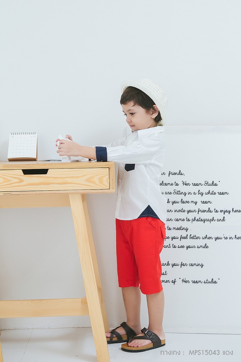 กางเกงเด็ก สีแดง