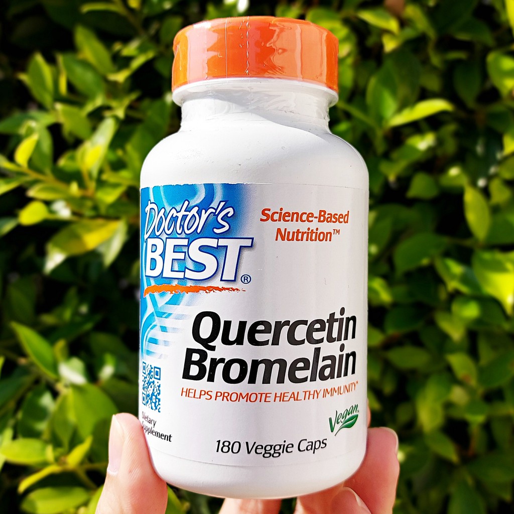 Doctor's Best® Quercetin Bromelain 180 Veggie Caps เสริมภูมิต้านทาน เควอซิทิน โบรมีเลน
