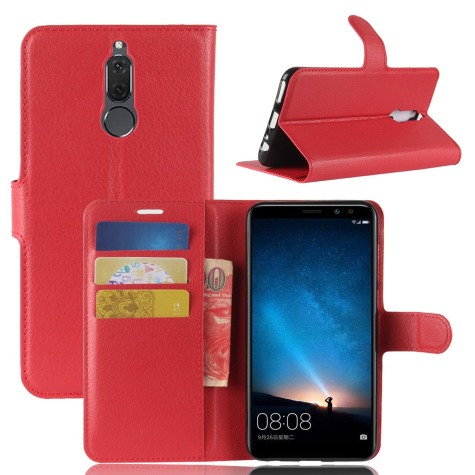 Case Huawei nova 2i 5.9นิ้ว #เคสฝาพับสไตล์กระเป๋าสตางค์หนัง PU ผิวลิ้นจี่สีสันสวยงามทันสมัย