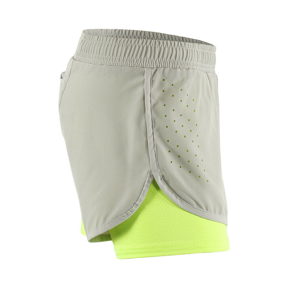 กางเกงวิ่ง ขาสั้นผู้หญิง 2-in-1 มีซับใน มีซิปกระเป๋าหลัง ARSUXEO (G7)