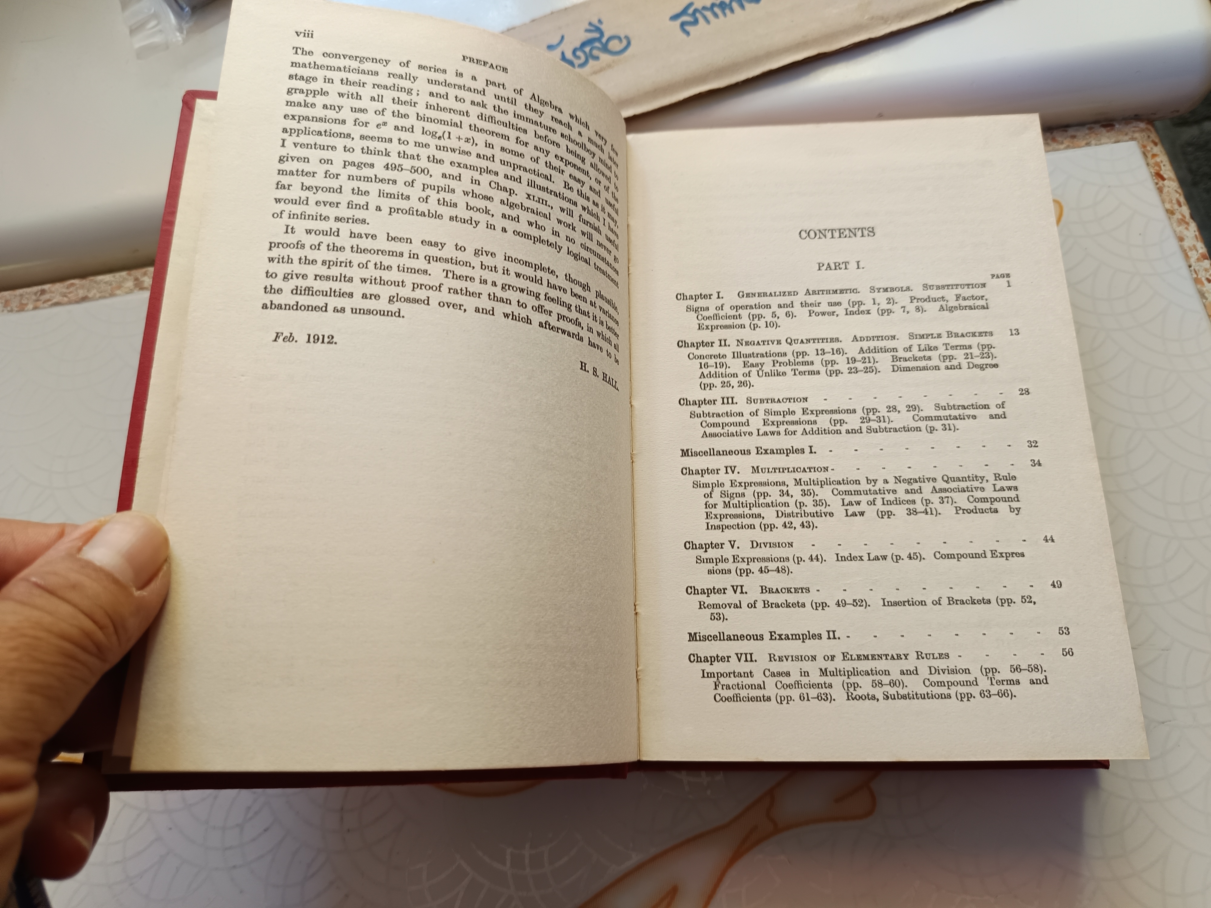 A SCHOOL ALGEBRA part 1- 2 (with answers) by H.S.HALL ฉบับสมบูรณ์ (พิมพ์ปี 1973) **สินค้าหมด**