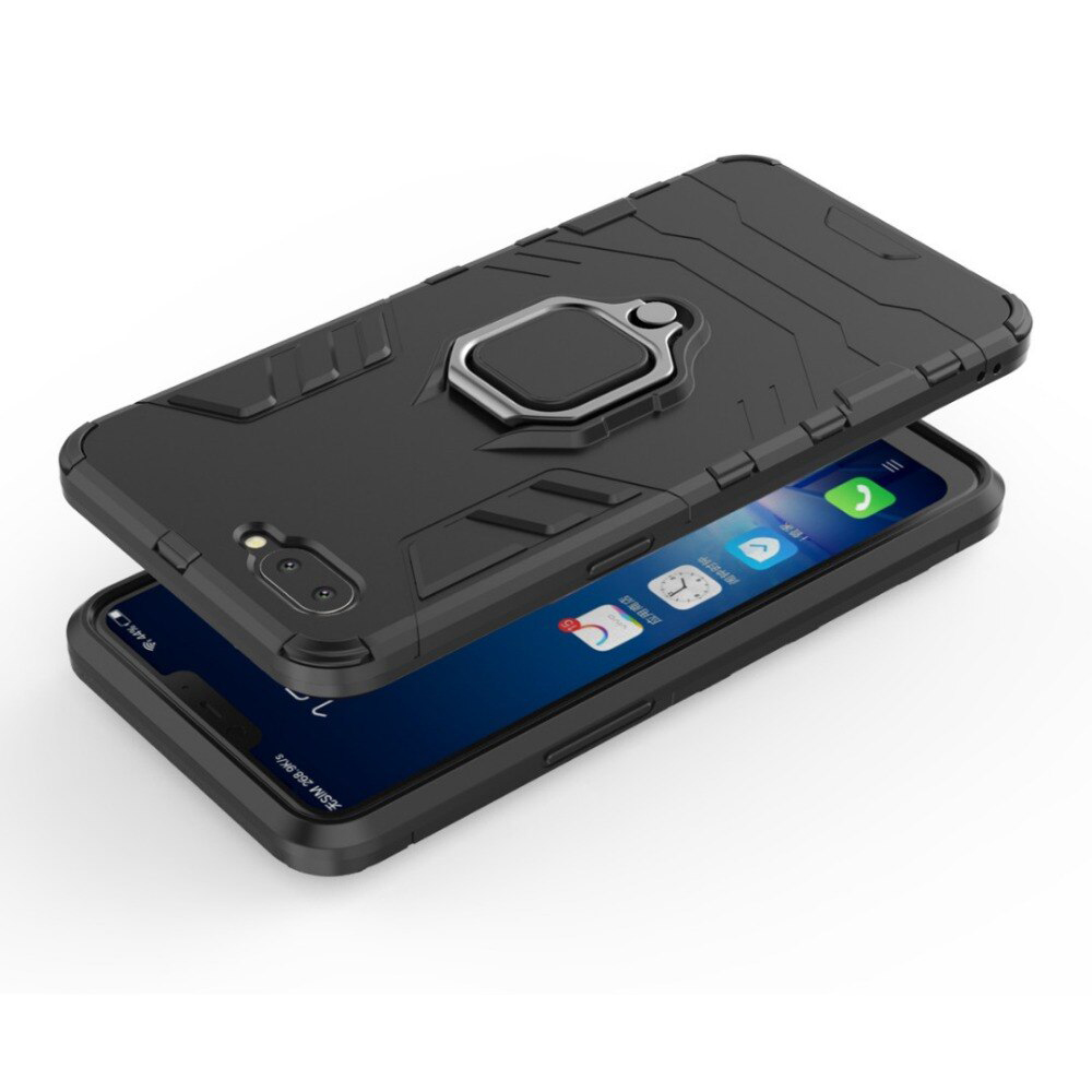 เคส OPPO A3s #เคสฝาหลังพลาสติกแข็ง +TPU Hybrid Case มีแหวนสวมนิ้วโลหะ (สินค้าพร้อมส่ง)