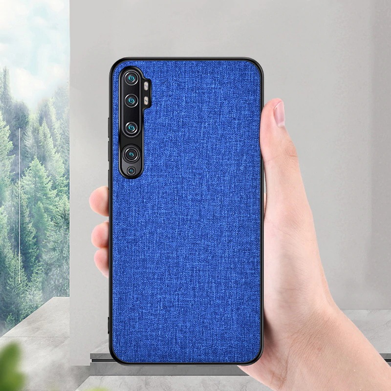 เคส Xiaomi Mi Note 10 Pro #เคสฝาหลังเคลือบผิวผ้า Matte Cloth PU + PC + TPU Hybrid