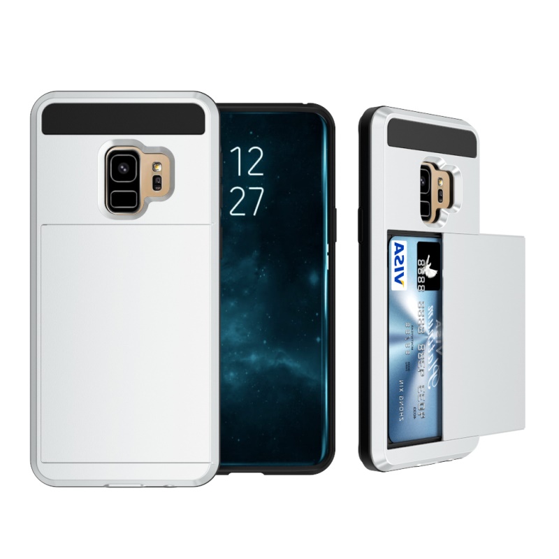 เคส Samsung Galaxy S9 G960 #เคสฝาหลัง Sliding Card Holder PC+TPU
