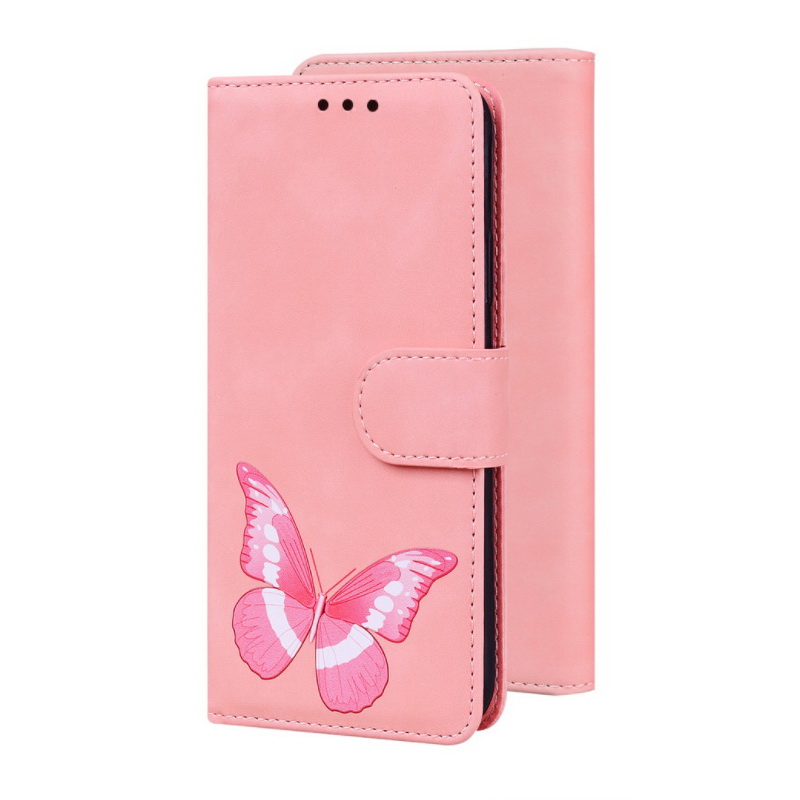 เคส OPPO Reno 6 5G#เคสฝาพับปกหนัง PU ลายผีเสื้อพร้อมช่องใส่บัตรแบบกระเป๋าสตางค์