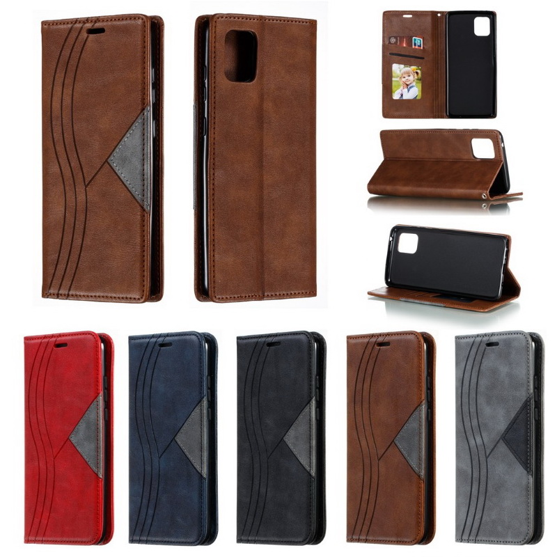 Case Samsung Galaxy Note 10 Lite #เคสฝาพับหนัง PU มีช่องเสียบ ID บัตรอื่นๆในตัว Geometric Pattern Leather Card Holder Protective