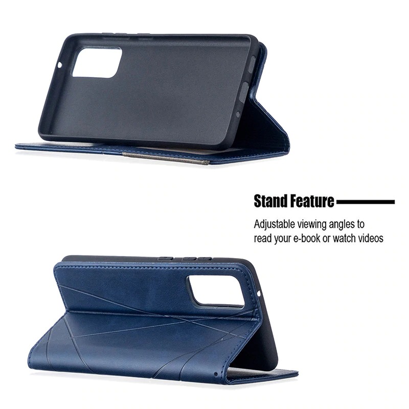 เคส Redmi Note 10 4G #เคสฝาพับหนัง PU มีช่องเสียบ ID บัตรอื่นๆในตัว Geometric Pattern Leather Card Holder Protective