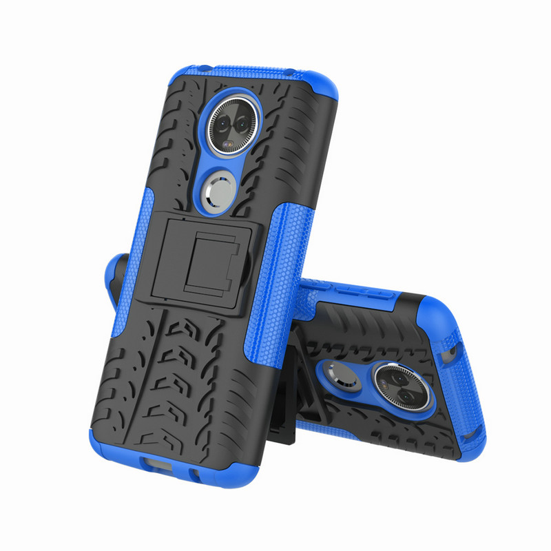 เคส Moto E5 Plus #เคสฝาหลังกันลื่น Cool Tyre Pattern Kickstand (PC + TPU)