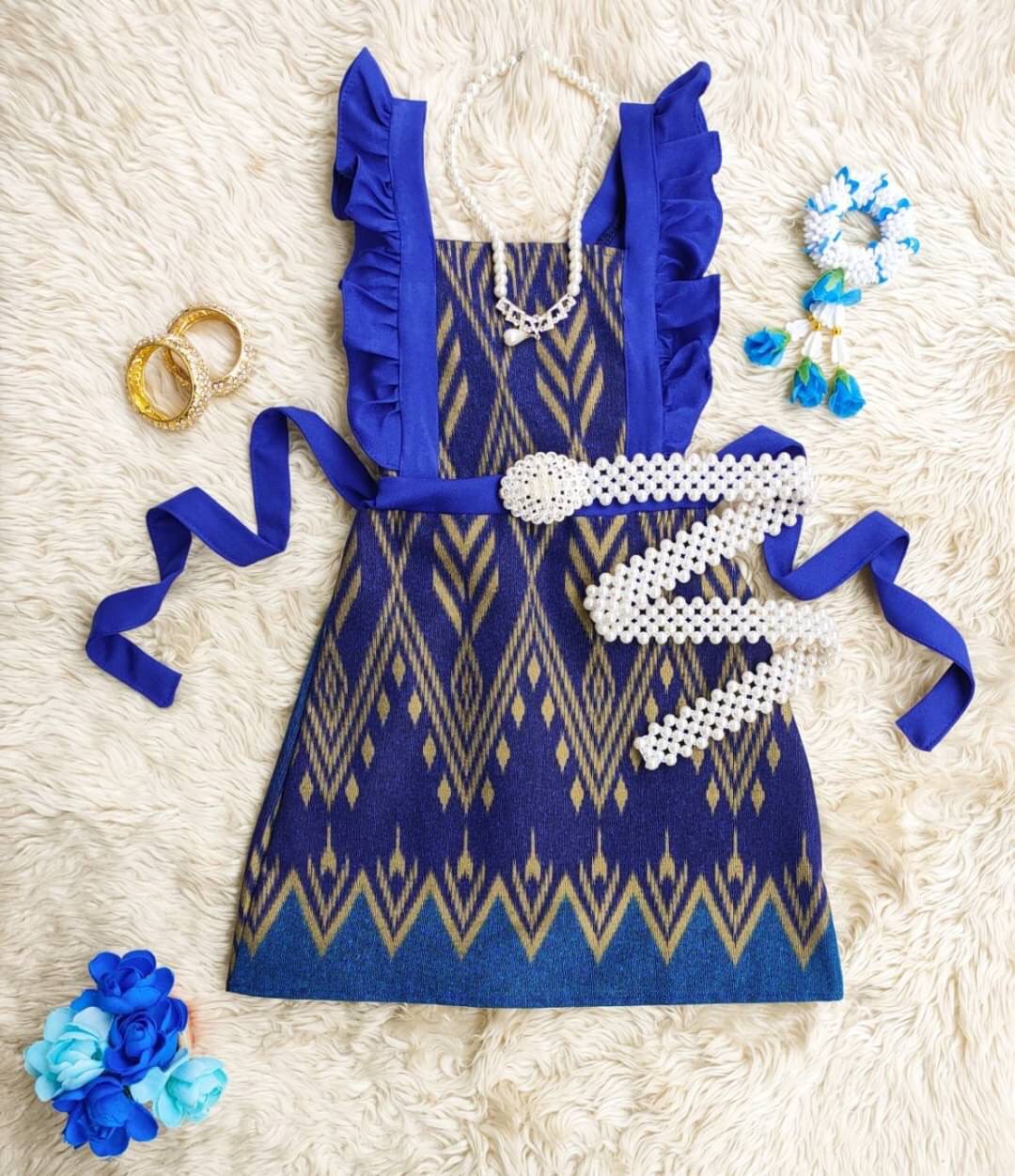 ชุดไทยเด็กหญิง เดรสผ้าไทย