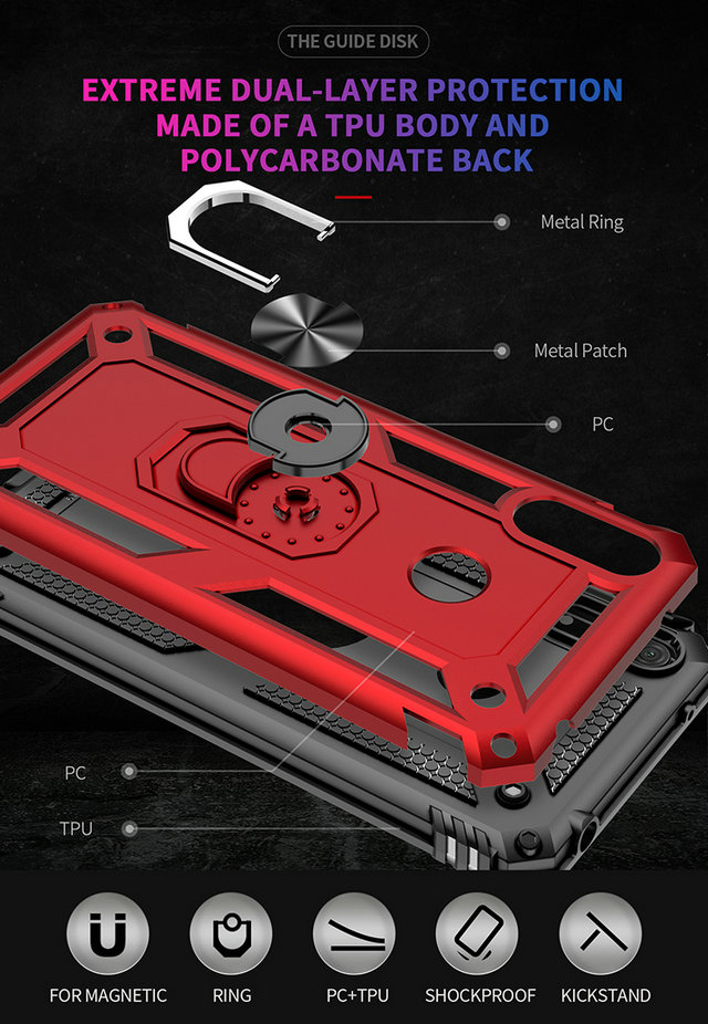 Case Huawei Y7 2019 #เคสฝาหลัง Hybrid TPU+PC มีแหวนสวมนิ้ว