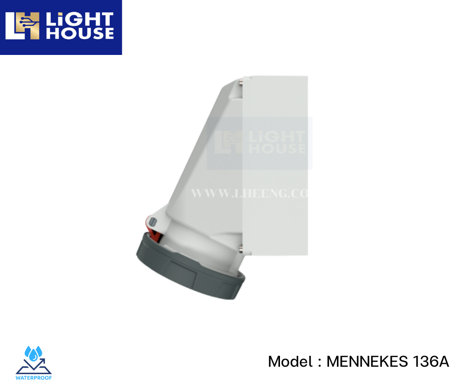 MENNEKES 136A ปลั๊กตัวเมียติดพนัง (3P+N+E) 63A 400V IP67
