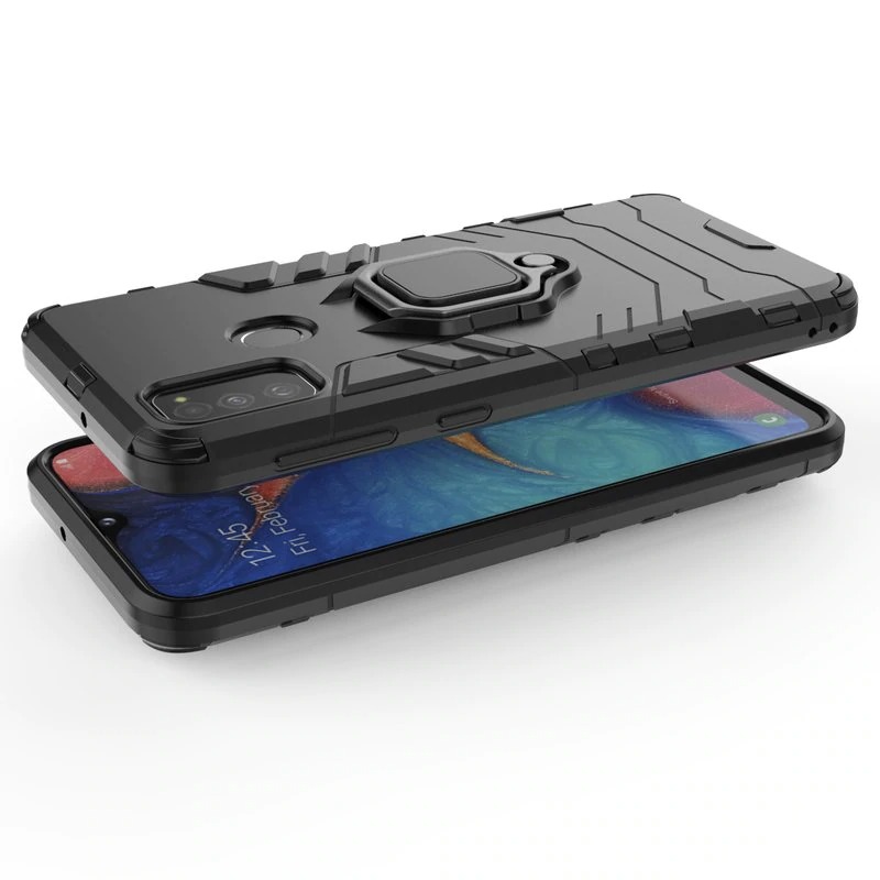 Case Samsung Galaxy M21 #เคสฝาหลังพลาสติกแข็ง +TPU Hybrid Case มีแหวนสวมนิ้วโลหะ