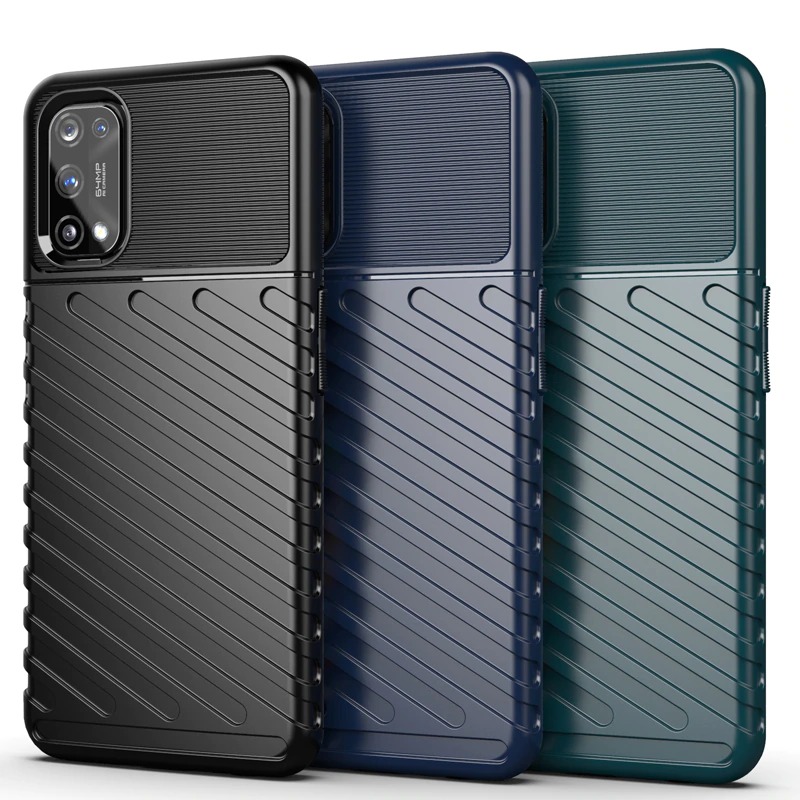 Case realme 7 Pro #เคสฝาหลัง TPU อ่อน Thunder Series Twill Texture Soft TPU