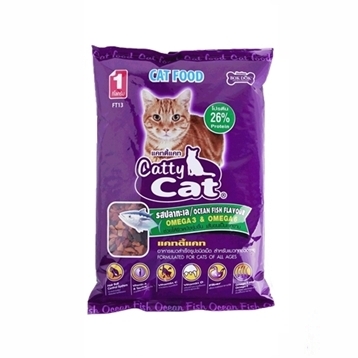Catty Cat อาหารแมวเม็ด รสปลาทะเล 1kg. FT13