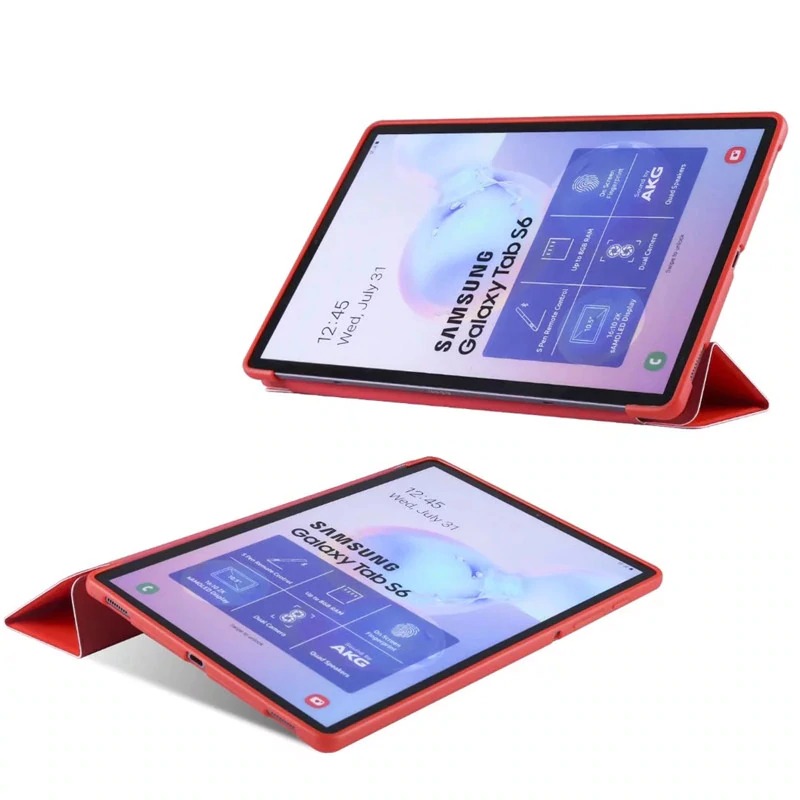 เคส Samsung Galaxy Tab S6 SM-T860 SM-T865 #เคสฝาพับหนัง PU แบบ 3 พับ Soft TPU Tri-fold Stand Leather Smart Tablet