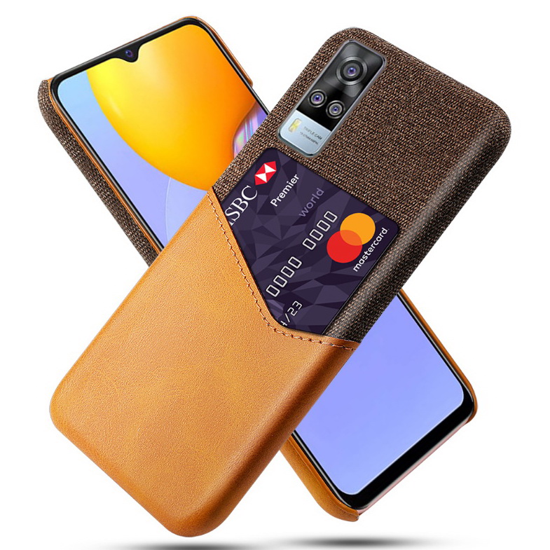 เคส Vivo Y31 2021 #เคสฝาหลัง Hybrid Protective มีช่องเสียบการ์ด Luxury Leather Fabric Card Slot Shockproof Business Wallet Thin Cover