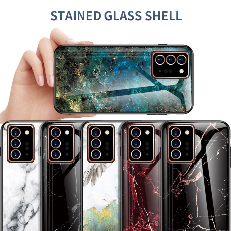Case Samsung Galaxy Note 20 Ultra / Note 20 Ultra 5G #เคสฝาหลัง Gradient Color ลายหินอ่อน Glass + PC + TPU Hybrid Case