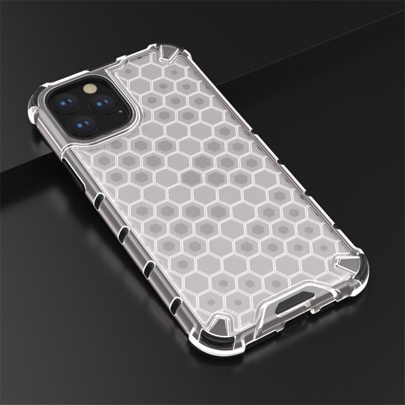 เคส iPhone 14 Pro Max#เคสฝาหลังกันกระแทก Honeycomb Shock Absorber TPU + PC + Silicone Hybrid