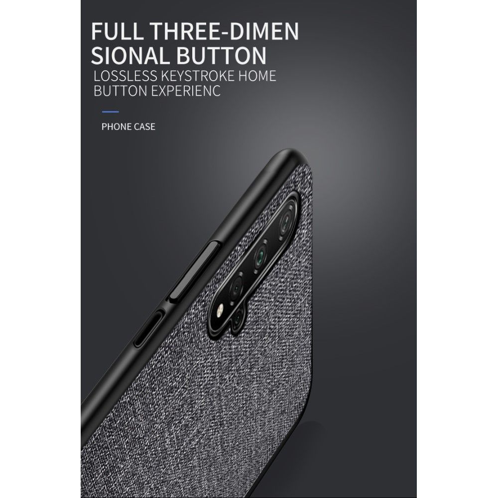 เคส Huawei Nova 5T #เคสฝาหลังเคลือบผิวผ้า Matte Cloth PU + PC + TPU Hybrid