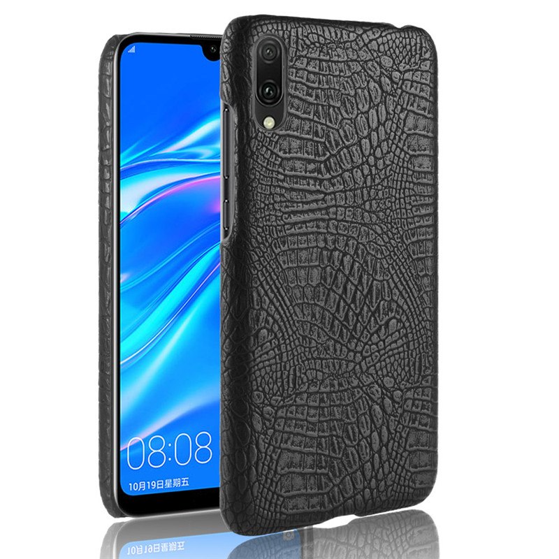 Case Huawei Y7 Pro (2019) #เคสฝาหลังพลาสติกแข็งเคลือบหนัง PU ลายผิวหนังจระเข้