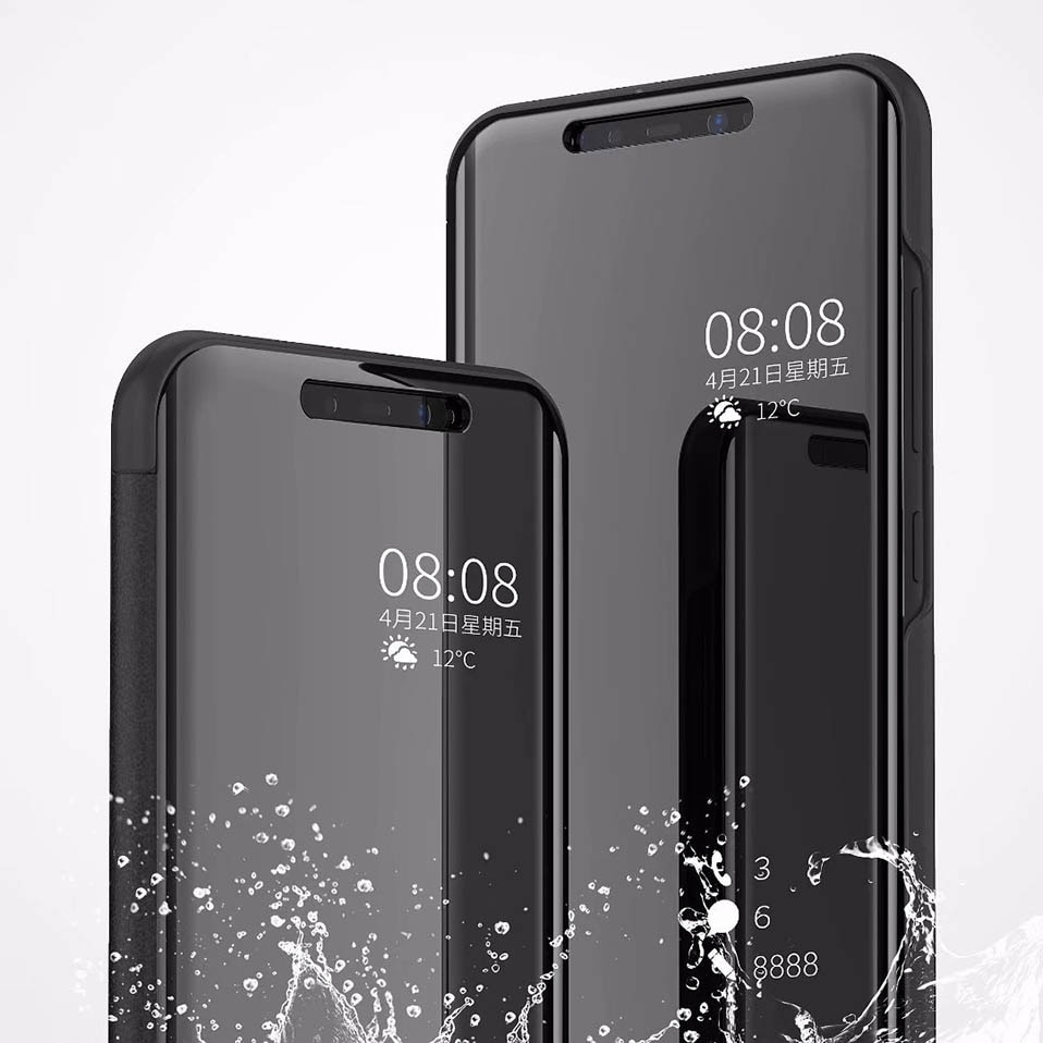 เคส Huawei nova 3i #เคสฝาพับปกโปร่งแสงผิวเงา Electroplating Mirror Surface Window View