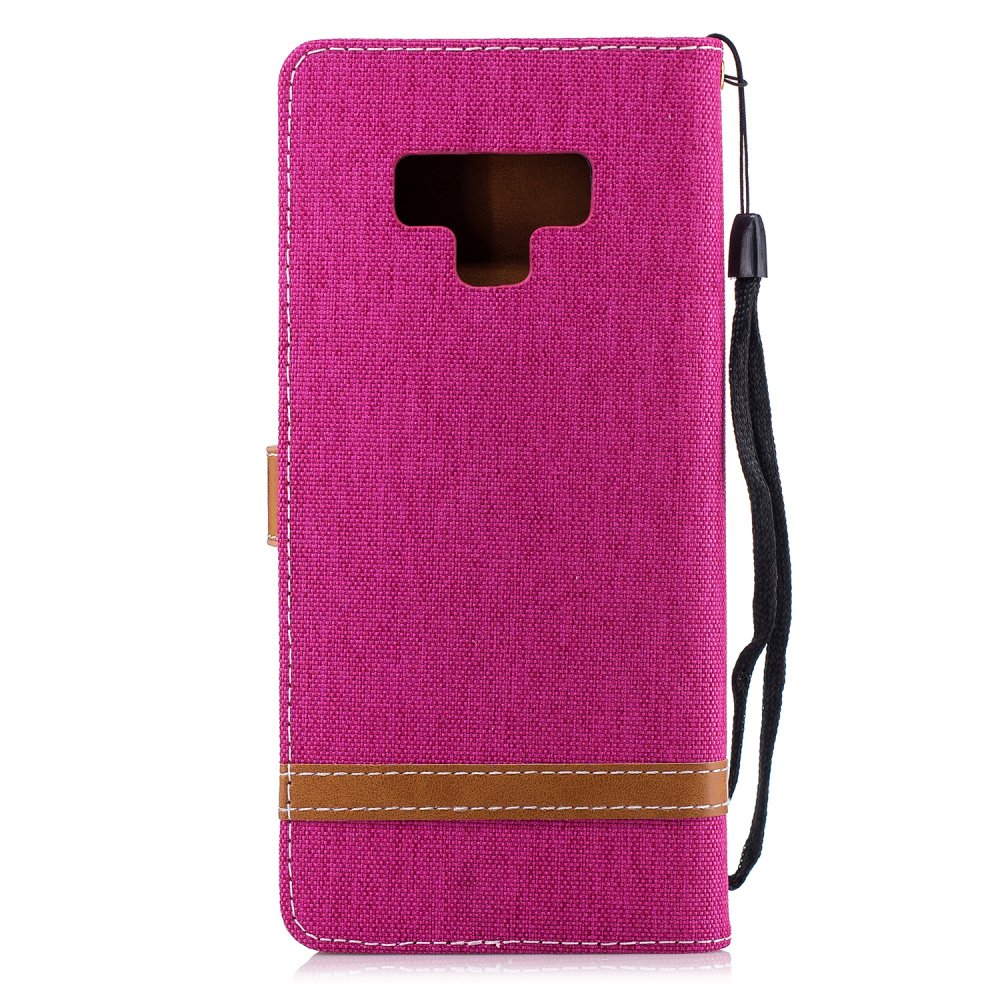 Case Samsung Galaxy Note 9 #เคสฝาพับหนัง PU พร้อมสายคล้องมือ Jeans Cloth Texture Wallet
