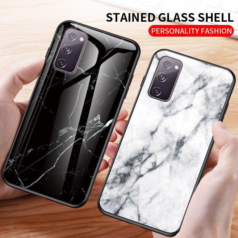 Case Samsung Galaxy M51 #เคสฝาหลัง Gradient Color ลายหินอ่อน Glass + PC + TPU Hybrid Case