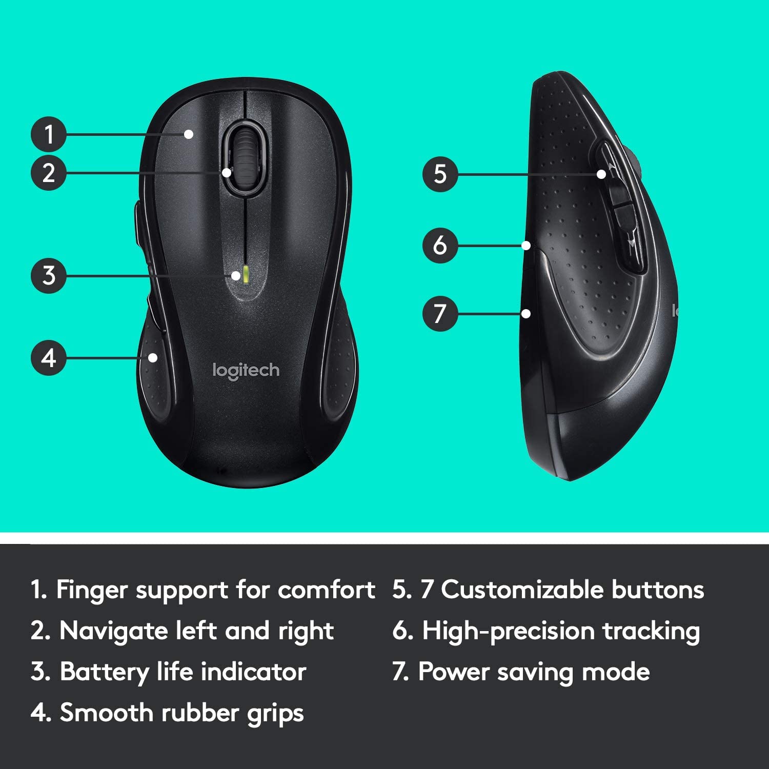 (Pre Order) Logitech® Control Plus M510 Wireless Mouse with Back/Forward Buttons โลจิเทค เมาส์ไร้สาย พร้อมปุ่มย้อนกลับ/ไปข้างหน้า